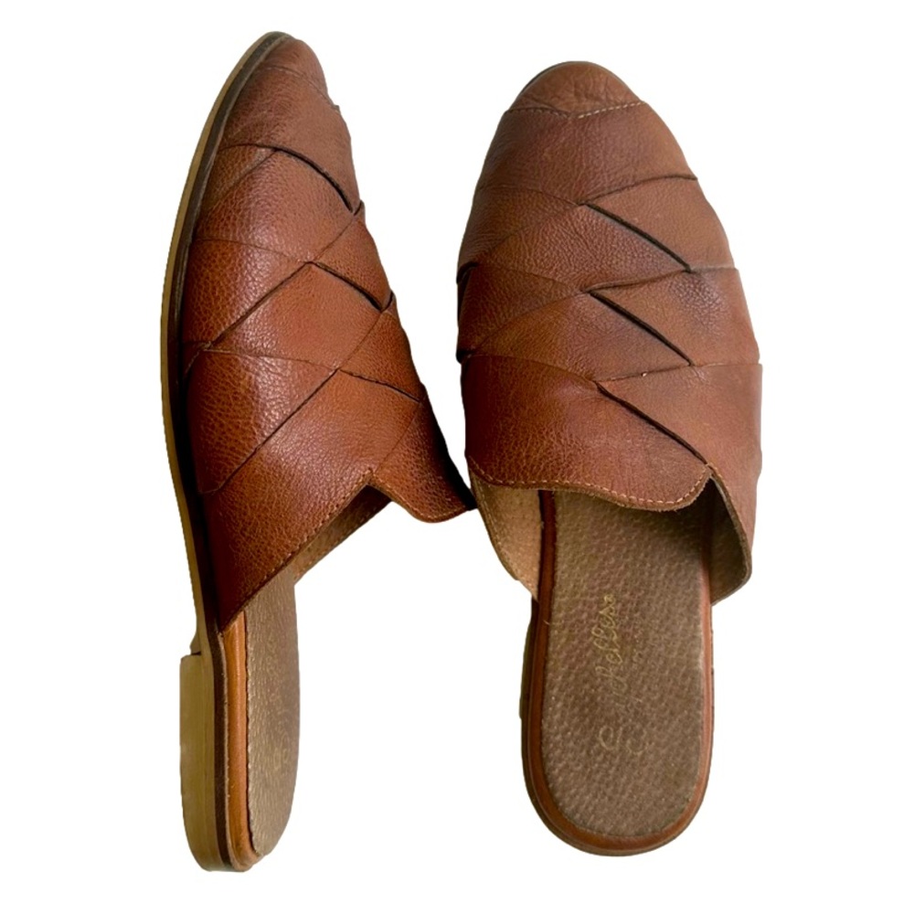 Seychelles Brown Leather Slip-On Mules